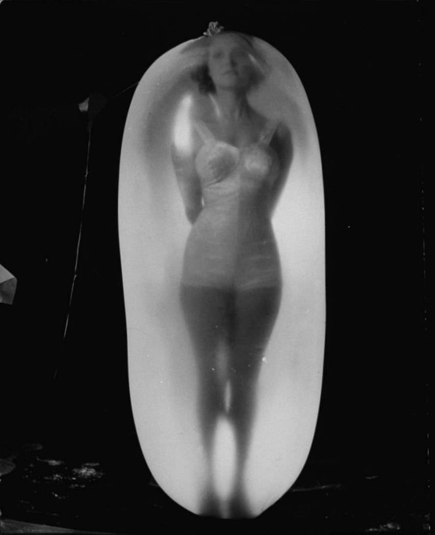 The Bizarre Meat-Packing Demonstration in which a Girl is Packed in Latex Balloon, 1939 Weird