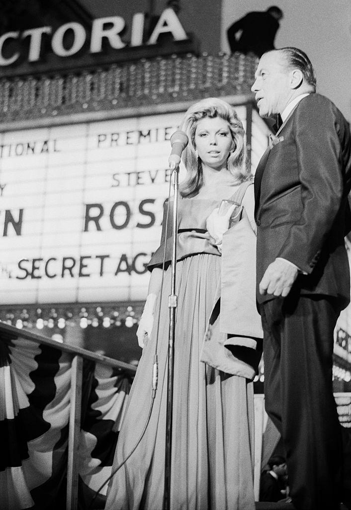 Nancy Sinatra with Ed Sullivan at the premier of ‘The Last of the Secret Agents’, 1966