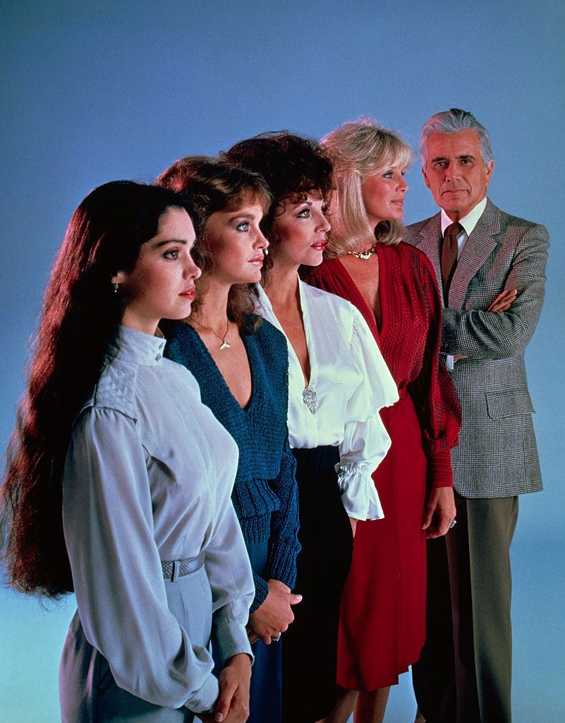 #31 Pamela Sue Martin with thte cast of ‘Dynasty’, 1980.