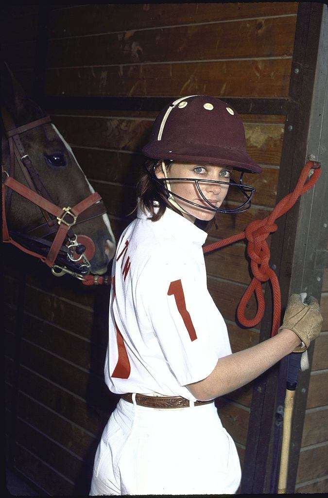 #48 Pamela Sue Martin in jockey gear, 1985.
