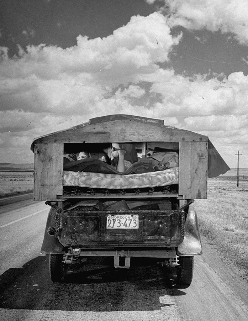 #18 Family driving from Omaha, Nebraska to Salt Lake City, 1948.