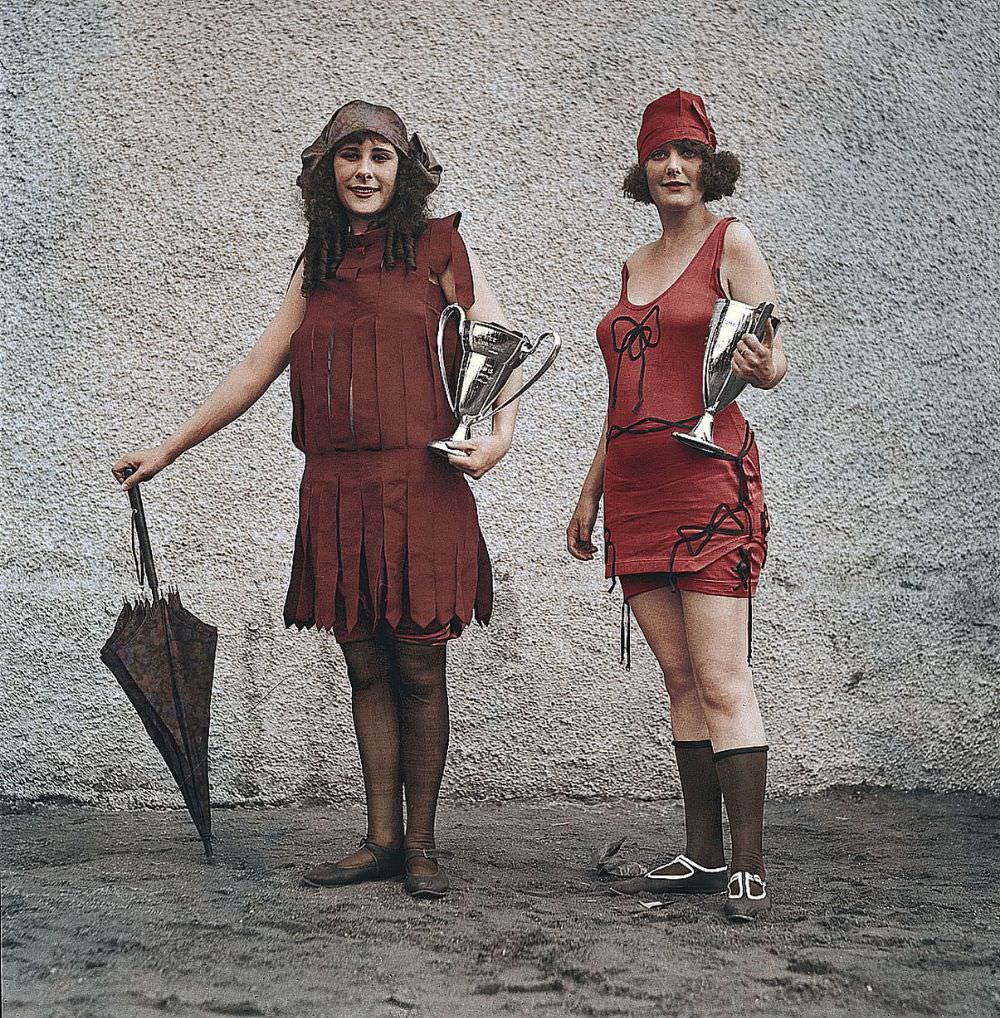 Iola Swinnerton and Anna Neibel, winners of a beauty contest at Washington’s Tidal Bathing Beach, 1922.