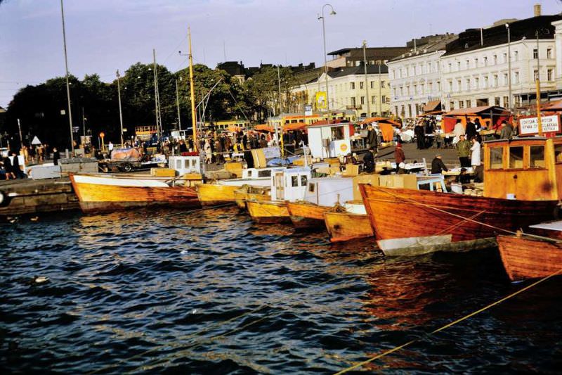 #1 Fishing boats at Helsinki market, 1968