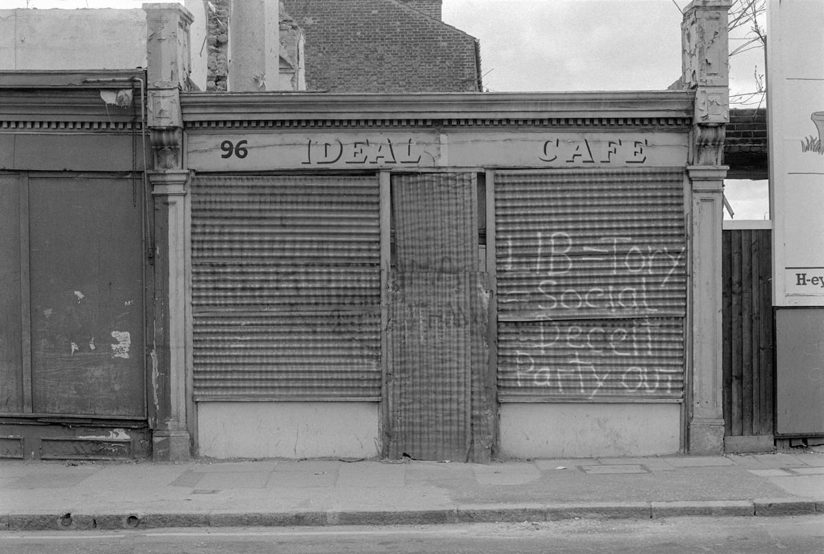 #18 Ideal Cafe, Albany Rd area, Camberwell, Southwark, London, 1985