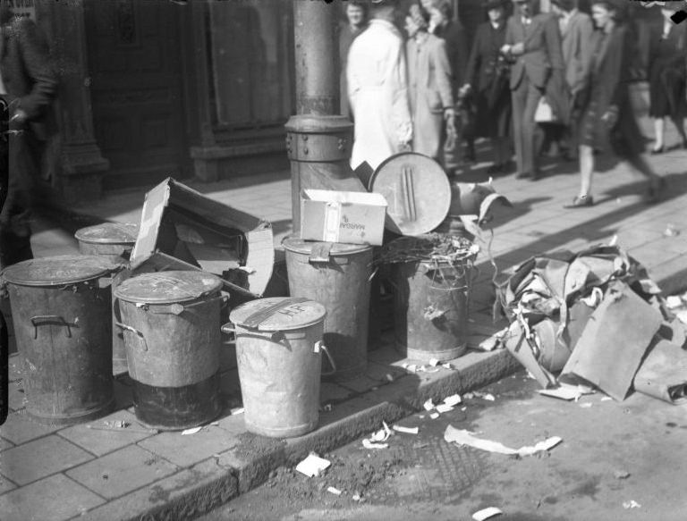 #3 A wild strike at the Gemeentetram and the Stadsreiniging, garbage remains undone. Amsterdam, September 24, 1946