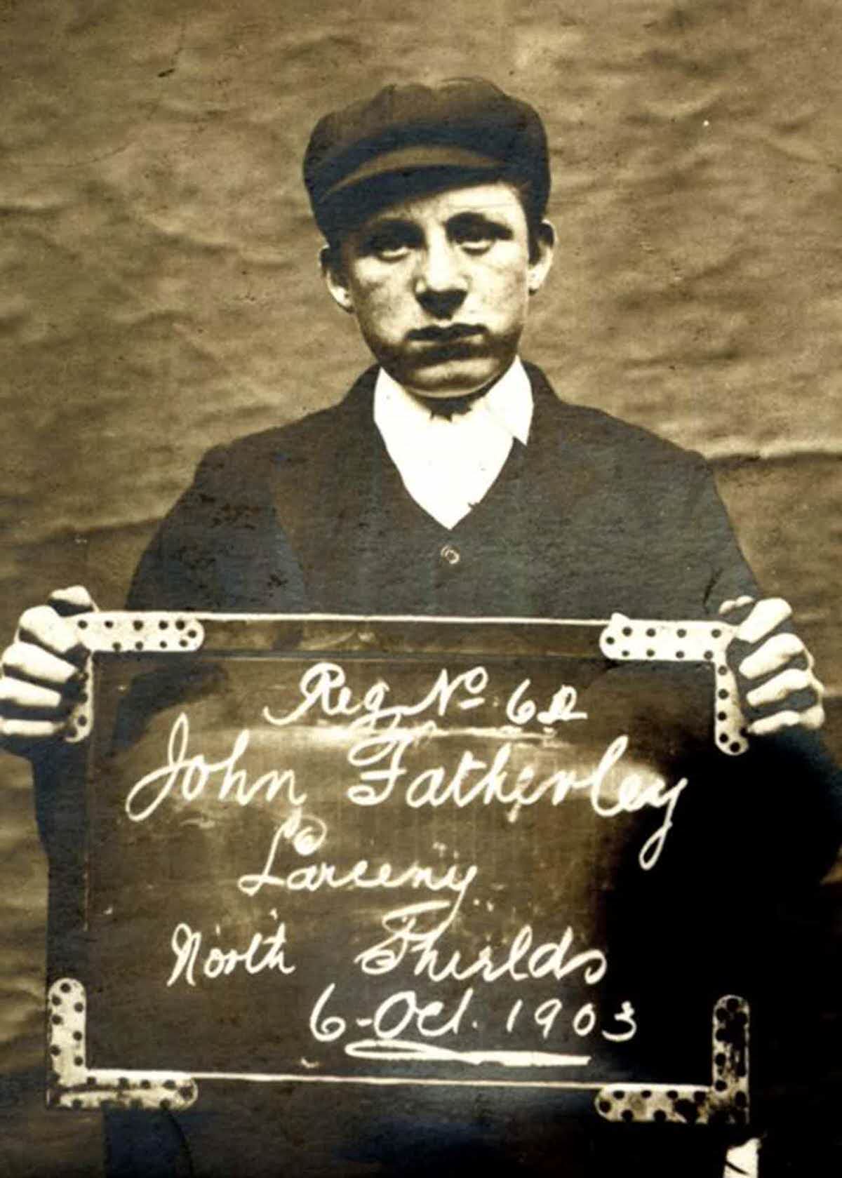 #17 John Fatherley, 16, arrested for stealing from a ship chandler’s store, 1903.