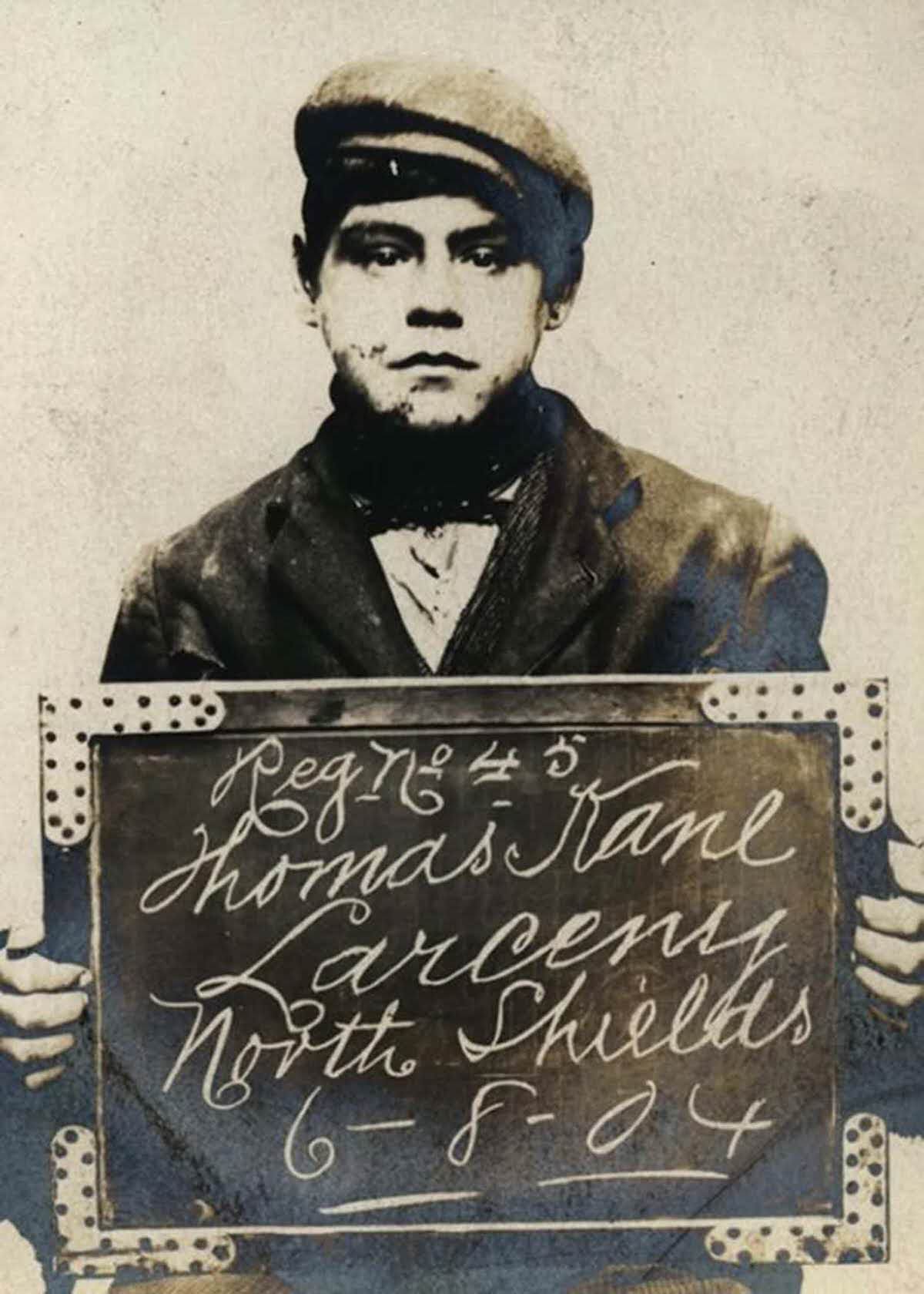 #26 Thomas Kane, 16, arrested for stealing a pony, harness, and cart, 1904.