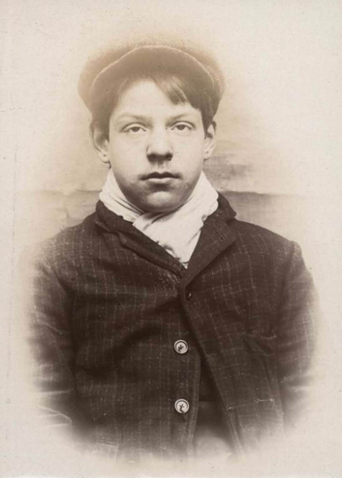 #37 Sidney Forrest, 17, arrested for stealing a pair of reins and two whips, 1908.