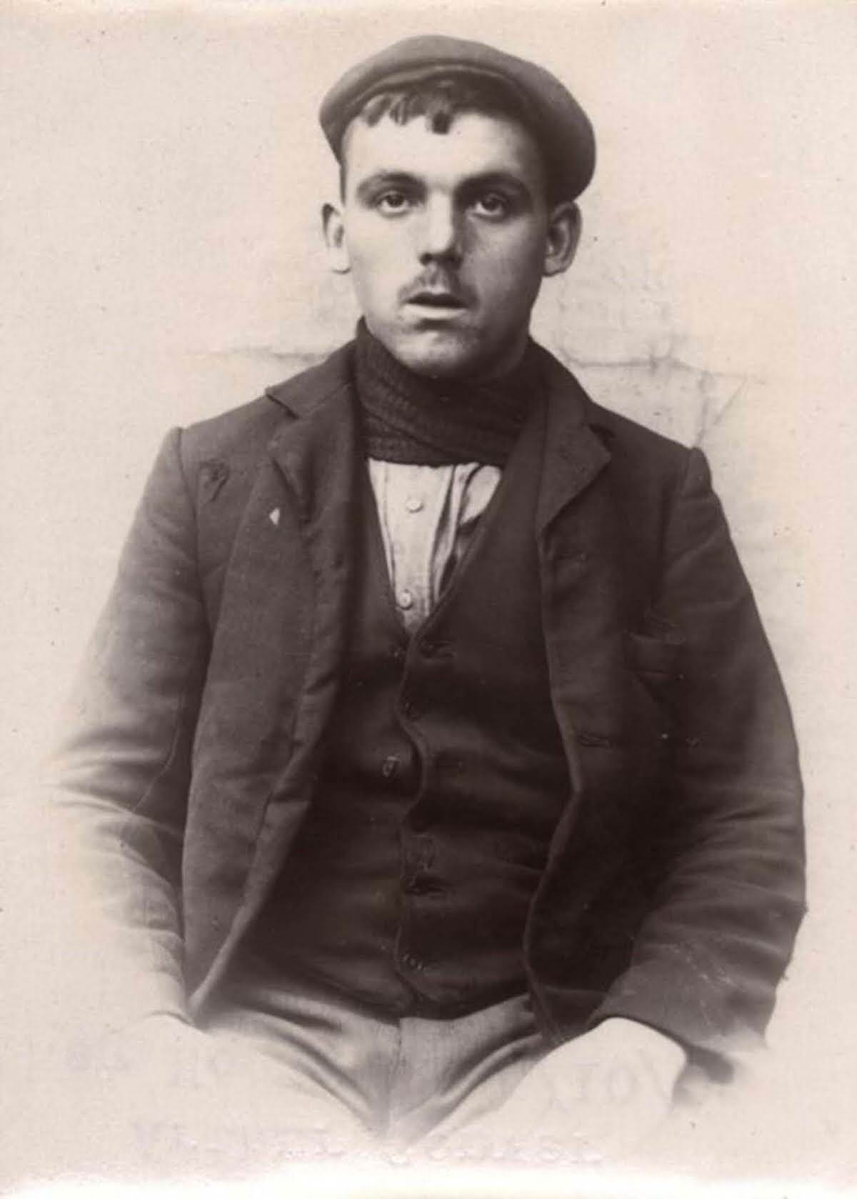 #9 Arthur Convery, 19, arrested for stealing from a gas meter, 1905.
