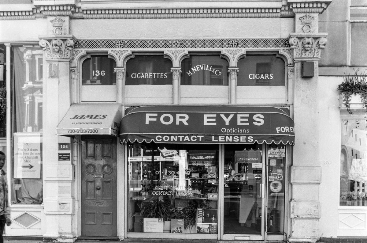 #55 Four Eyes, Opticians, Shop, Sloane Square, Kensington and Chelsea, 1988