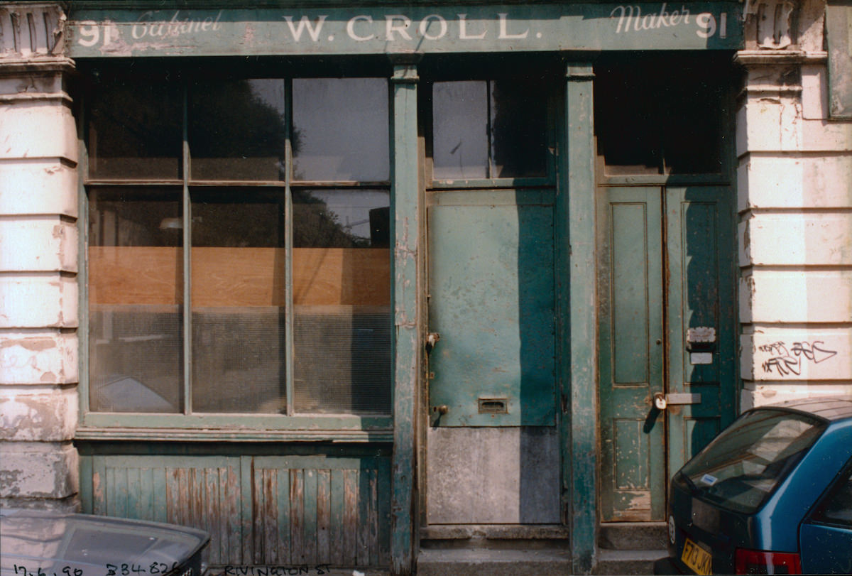 #15 W Croll, Cabinet Maker, Rivington St, Shoreditch, Hackney, 1990