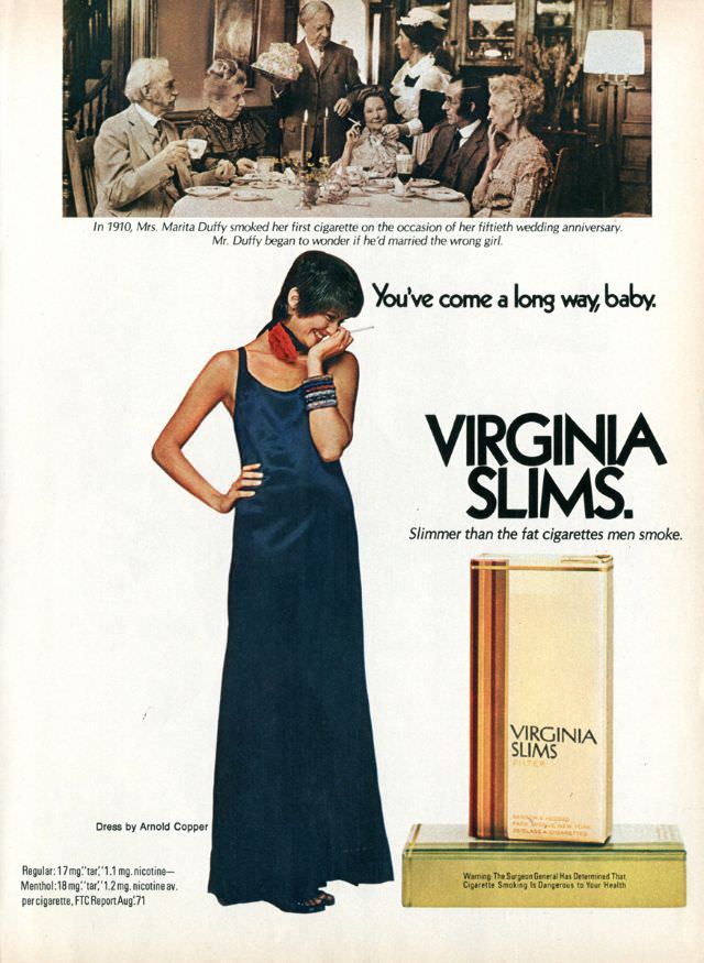 You’ve Come A Long Way, Baby: Vintage Virginia Slims Cigarette Ads from the Early 1970s Vintage Ads