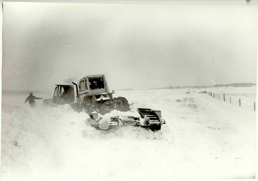 #31 This scene early Friday (Jan. 27, 1978) along Hanover Road, about 5 miles north of Delaware, when a rescue team had to be rescued, was typical of many such efforts in the battle against the elements.