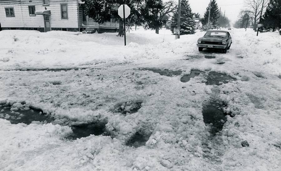 #49 Ice covered the roads on Jan. 27, 1978, at Alaho Street and Cooledge Avenue in Akron.