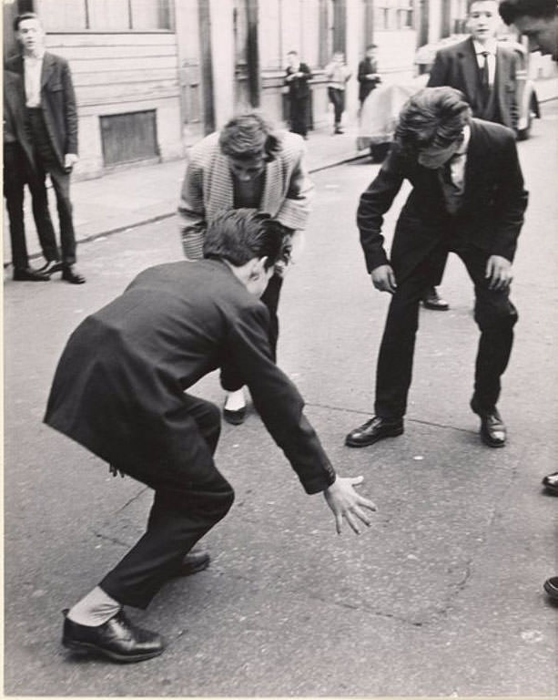 #38 Boys gambling, Princedale Road, April 15 1956
