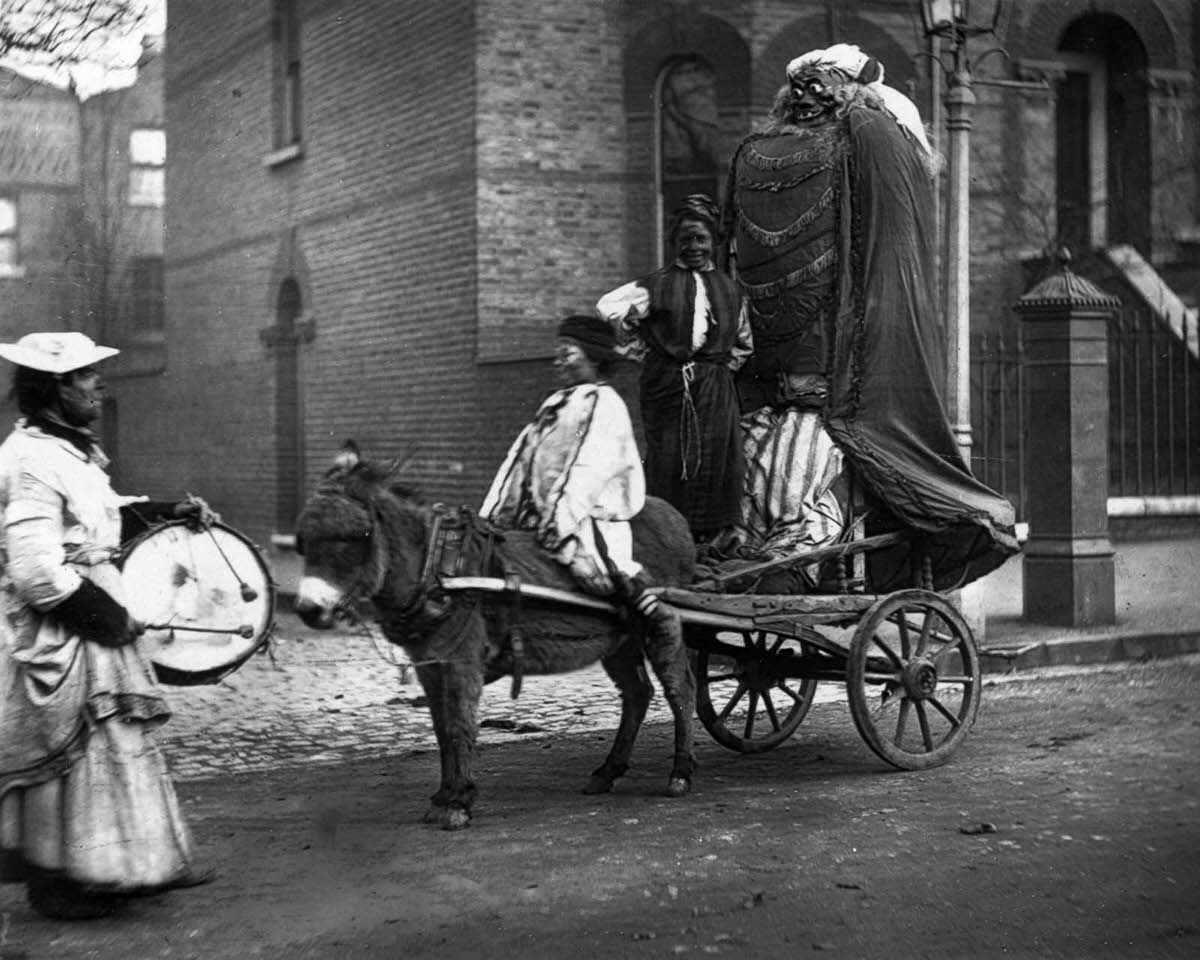 #23 A street procession on Bonfire Night, also known as Guy Fawkes Night, 1876.