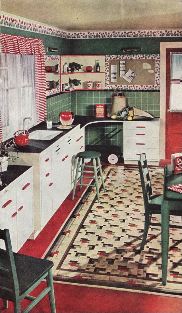 #9 1945 Congoleum Linoleum Rug