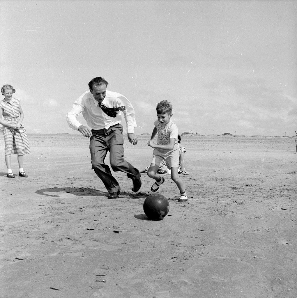 #14 The country’s most famous football player, Stanley Matthews of Blackpool, 1954.