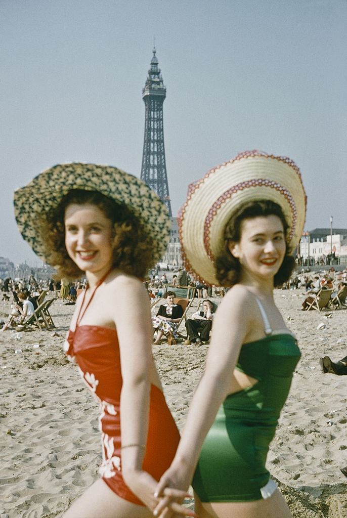 #2 Two women on the beach at Blackpool, Lancashire, July 1954.