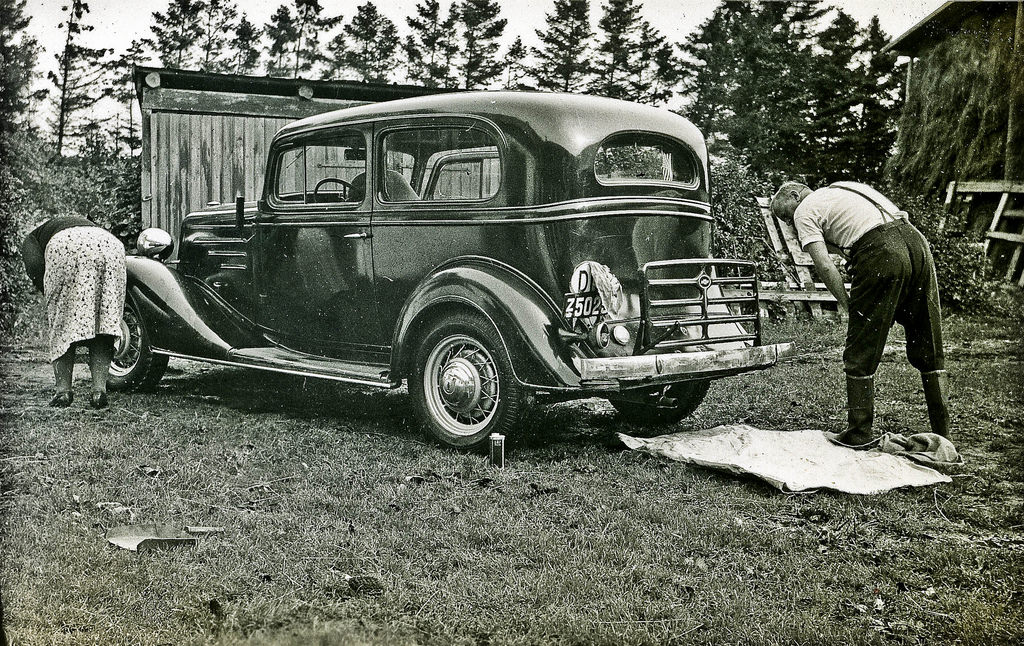 #40 Cleaning the Chevy in Skagen, Denmark, 1937