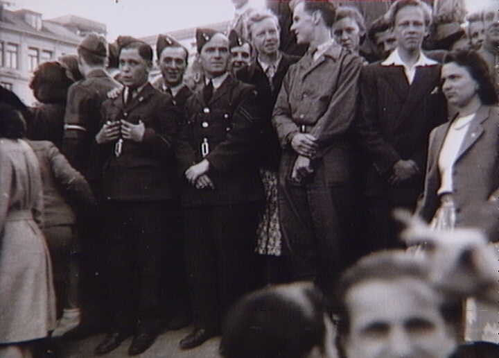 People at the central square. May 1945.