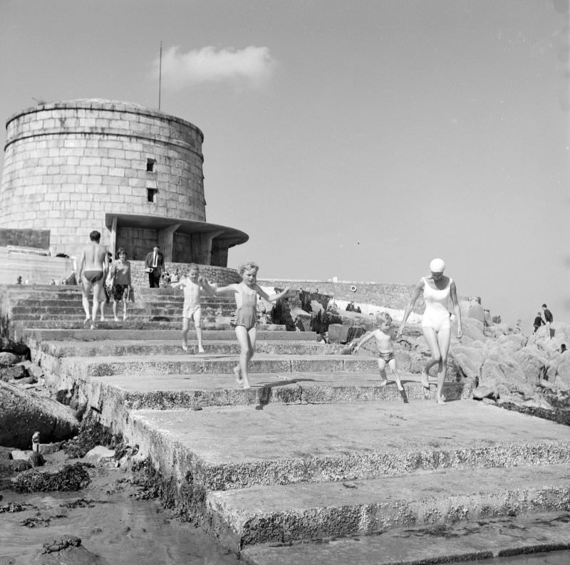 #17 The Martello Tower in Seapoint with the children in fine fettle, 1964