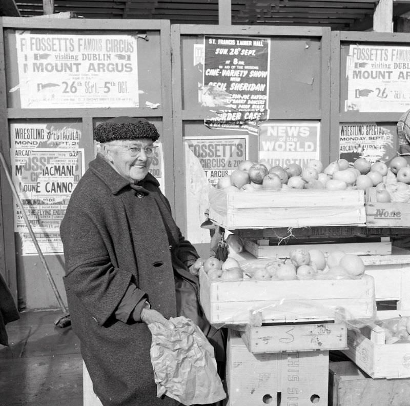 #25 Fruit seller with a very cheeky grin, Dublin, September 1969