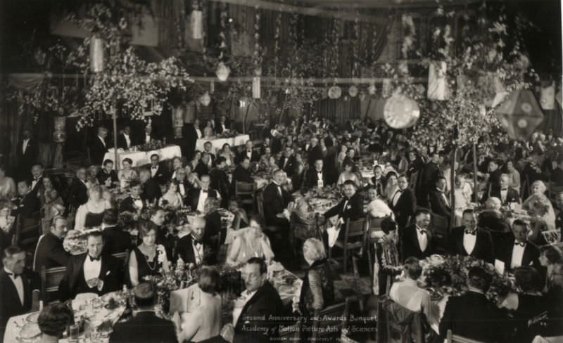 The 1st Academy Awards banquet, on May 16, 1929, at the Hollywood Roosevelt Hotel