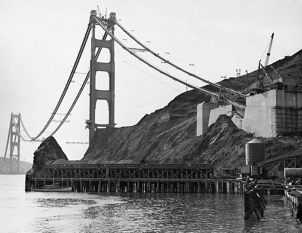 #7 The anchorage of the cables supporting the bridge across the golden gate, which must support the terrific weight of the structure.