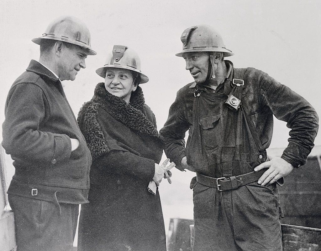#22 Labor Secretary Frances Perkins Visits Golden Gate Bridge Construction.