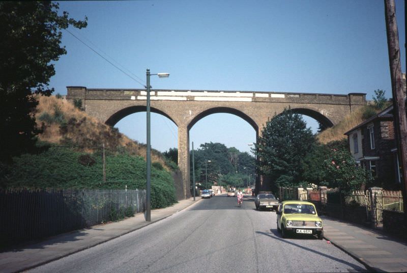 #16 Looking eastwards along Spring Road towards the Spring Road Viaduct on the Westerfield to Felixstowe railway line