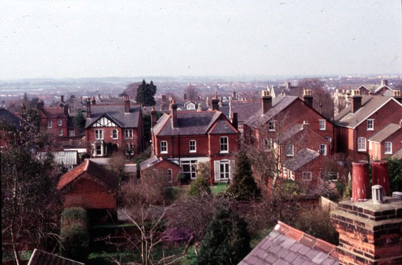 #35 Westward view from roof of Ipswich School showing the back gardens and rear of houses in Warrington Road