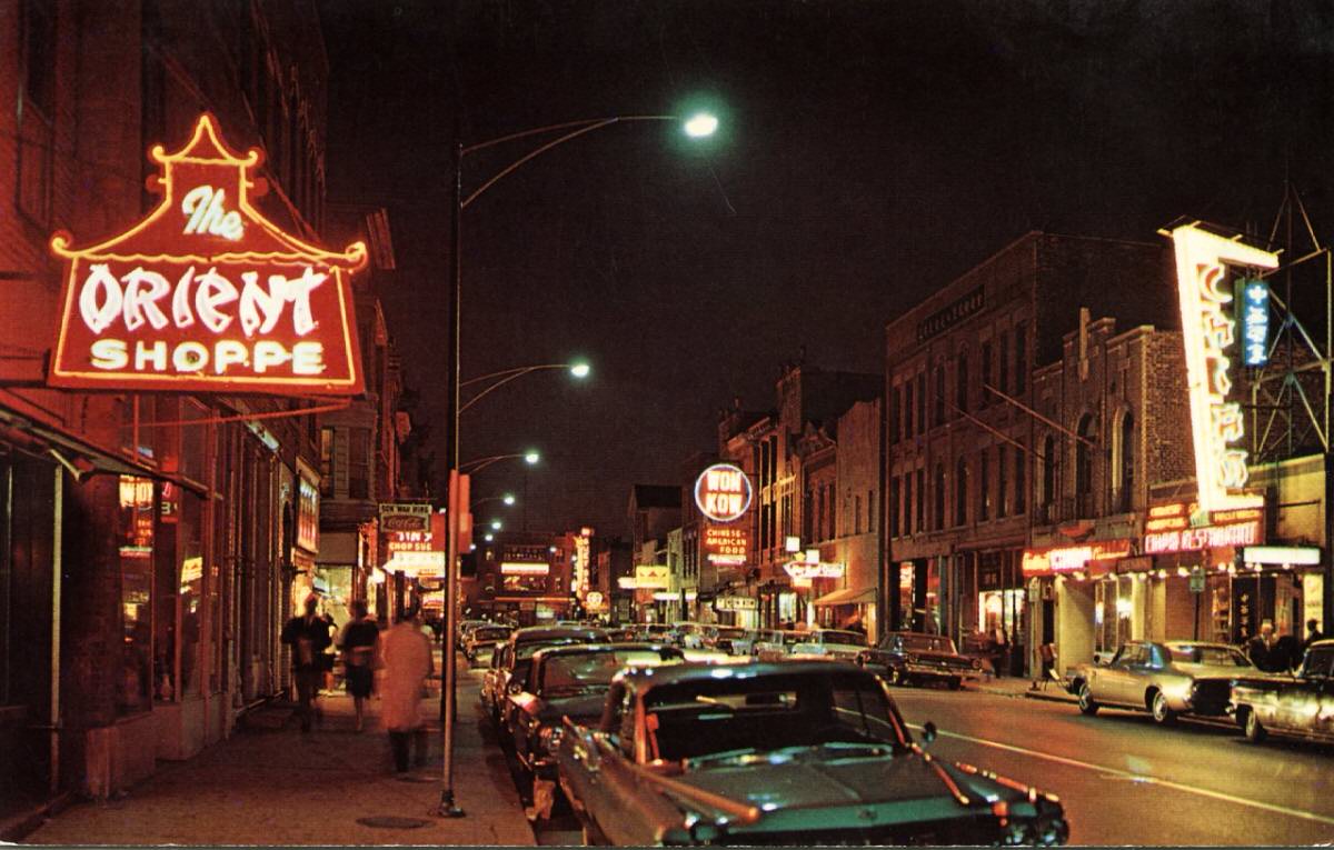 #12 Chinatown at Night, Chicago, 1960s