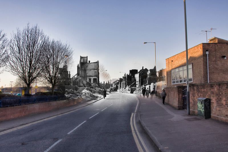 Westwick Street &; Barn Road, 1942 and 2011