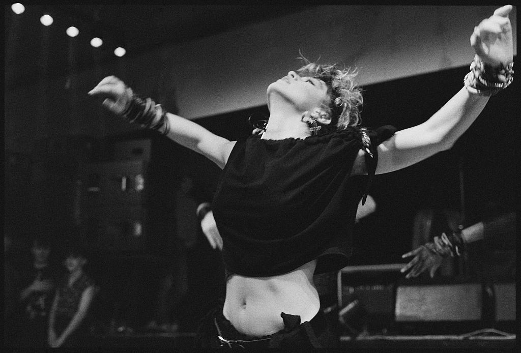 #29 Madonna at the Hacienda club, Manchester, for a performance to be shown on the TV music show ‘The Tube’, 27th January 1984.