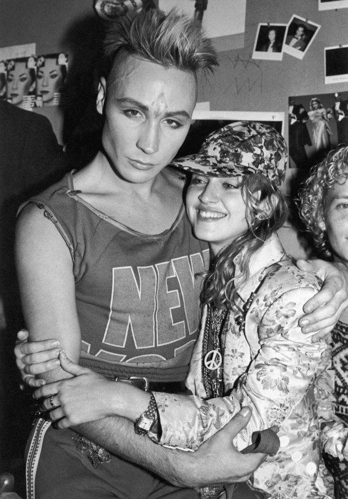 #47 Madonna with English pop singer Marilyn (Peter Robinson), 1985.