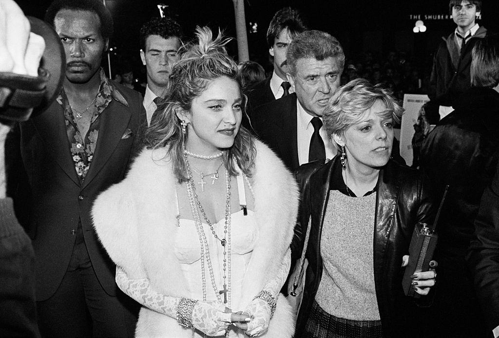 #59 Madonna arriving at Premiere of Desperately Seeking Susan, 1985.