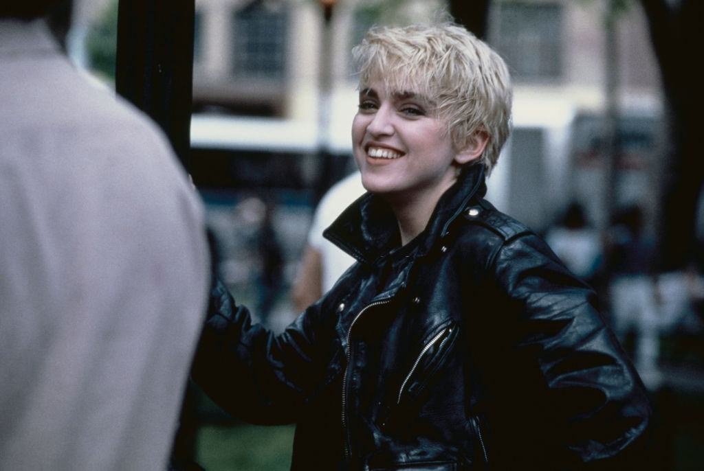 #62 Madonna filming the video for her song ‘Papa Don’t Preach’ in New York City, 1986.