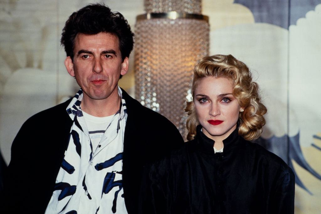 #6 Madonna with with former Beatle George Harrison, 1986.