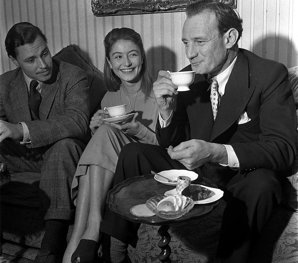 #37 Anouk Aimee with actors Ivan Desne and and director, 1949.