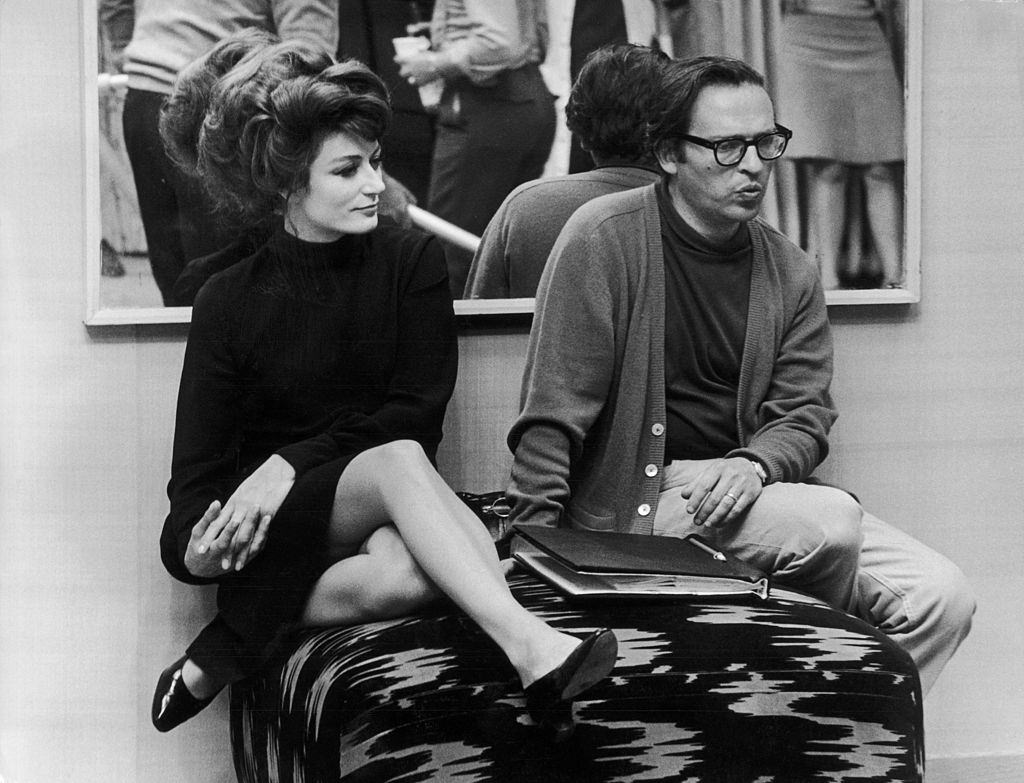 #61 Anouk Aime sitting with the American Director Sydney Lumet, 1960.