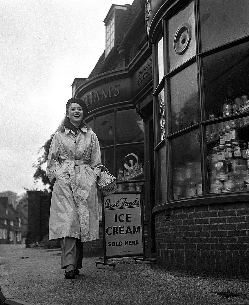 #3 Anouk Aimee shopping in England, 1949.