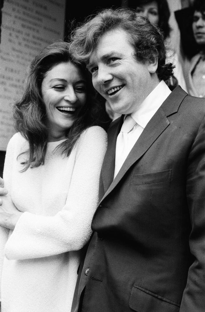 #68 Anouk Aimee with Albert Finney at Kensington registry Office, 1970.