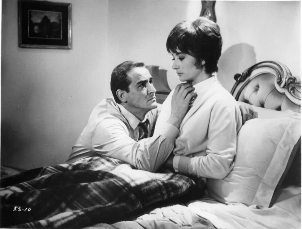 #70 Anouk Aimee with Vittorio Gassman in a scene from the film ‘Il Successo’, 1965.