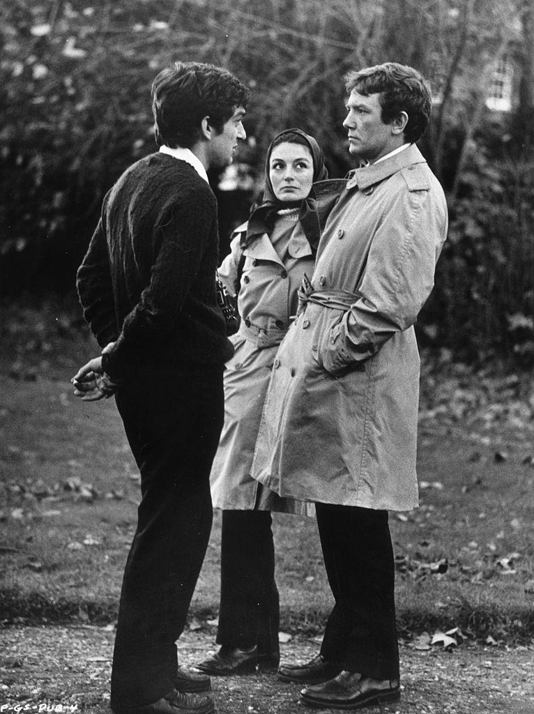 #73 Anouk Aimee with British director Stephen Frears and her husband, 1972.