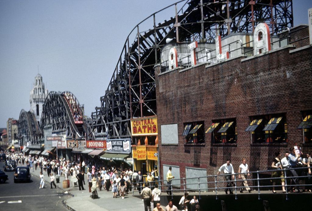 #13 A view of Coney Island and Bob’s Coaster (aka The Tornado), 1948.