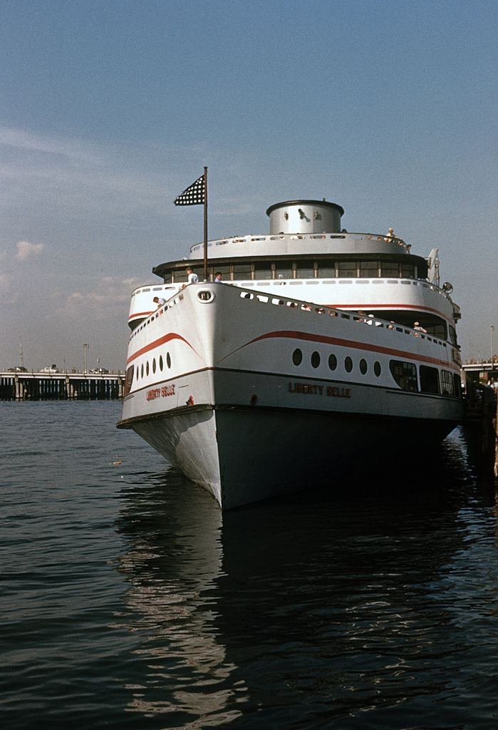 #39 A view of the Liberty Belle ferry moored at Coney Island circa 1948.