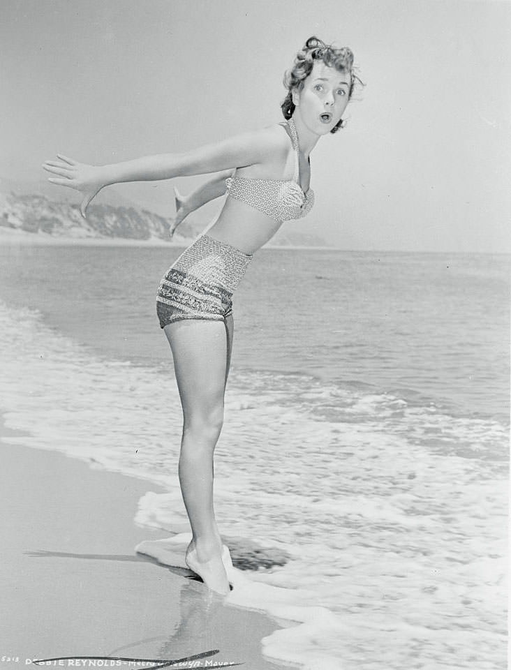 #9 Debbie Reynolds at Beach, 1952.
