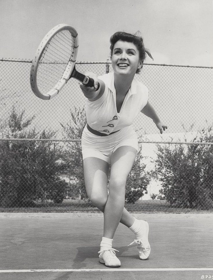 #24 Debbie Reynolds Playing Tennis, 1950.