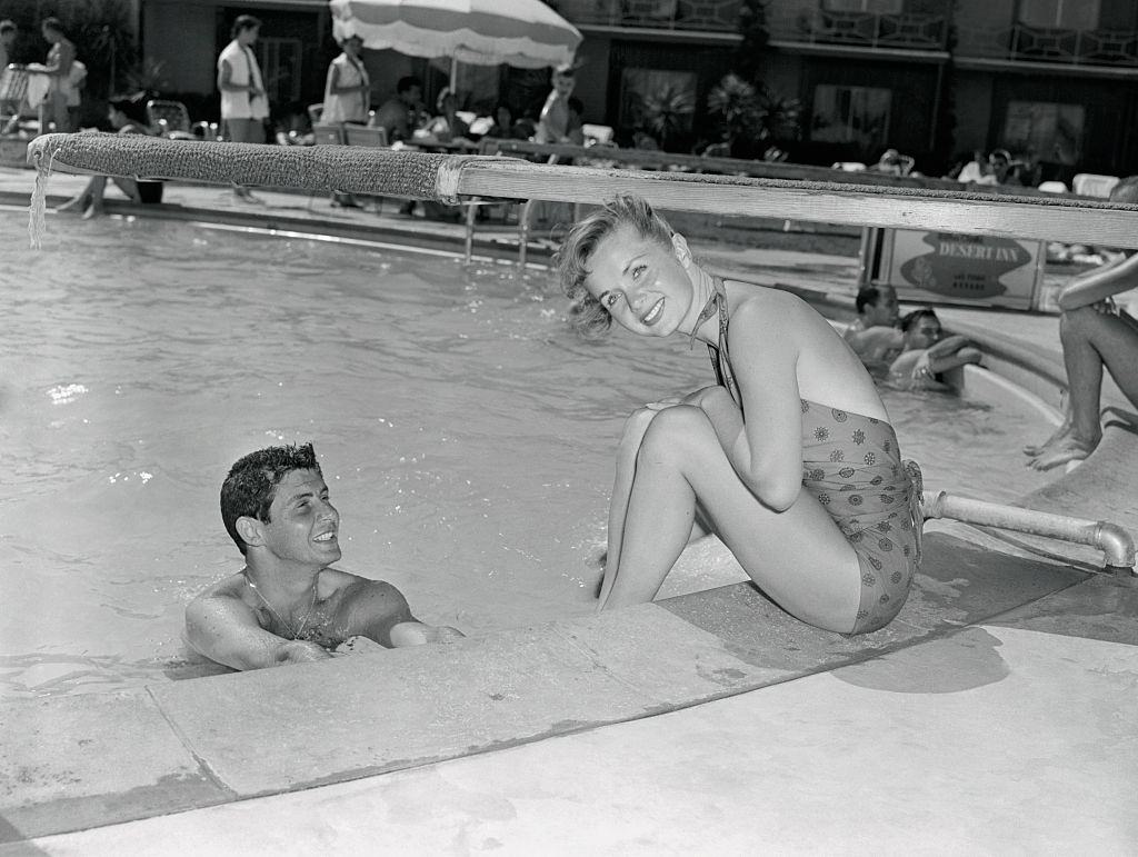 #54 Debbie Reynolds and Eddie Fisher at Poolside, 1954.